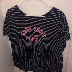striped graphic tee